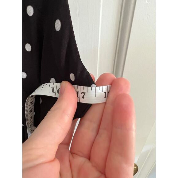 Lauren Ralph Lauren Polka Dot Ruched Midi Sheath Dress Black White Women's 8 - Picture 9 of 12